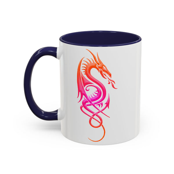Dragon Accent Coffee Mug – Pink / Orange Ombre