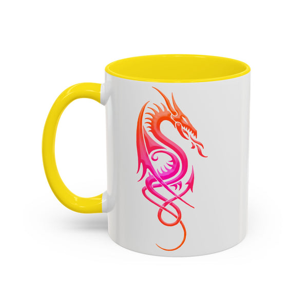 Dragon Accent Coffee Mug – Pink / Orange Ombre