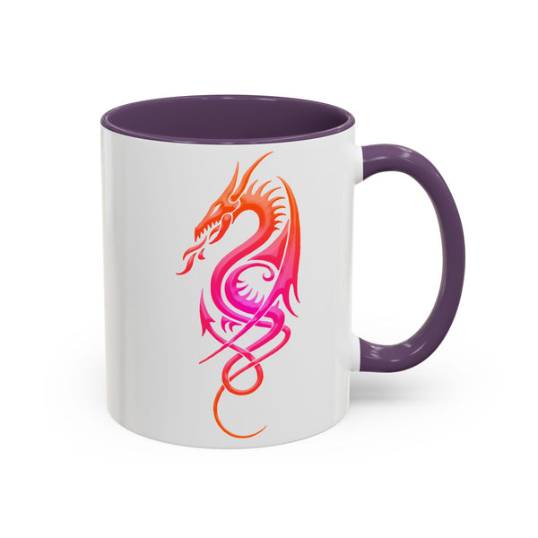 Dragon Accent Coffee Mug – Pink / Orange Ombre