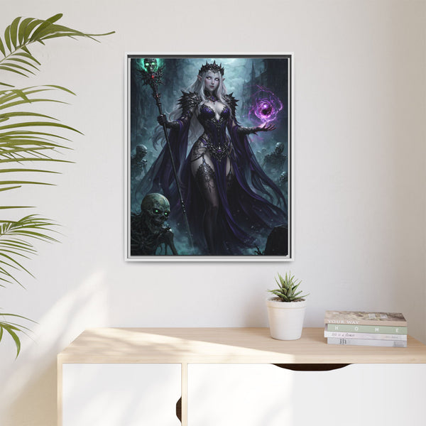 Necromancer Sorceress - Framed Canvas  Fantasy Wall Art