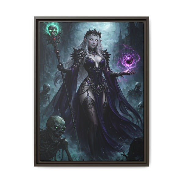 Necromancer Sorceress - Framed Canvas  Fantasy Wall Art