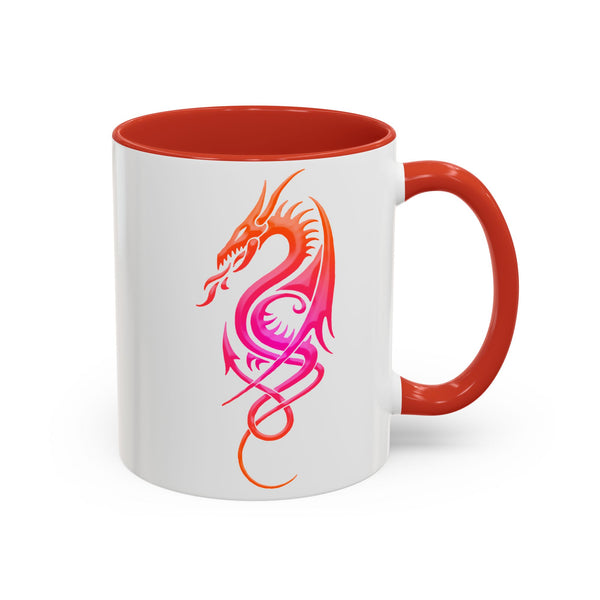 Dragon Accent Coffee Mug – Pink / Orange Ombre