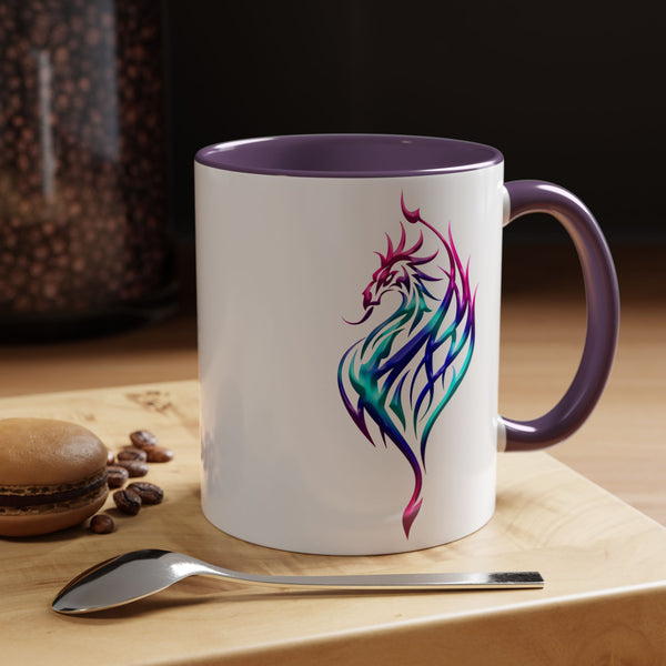 Phoenix Accent Coffee Mug - Fuchsia / Purple / Aqua Ombre - 11oz