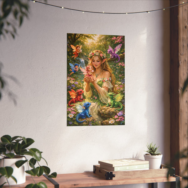 Enchanted Fairy Garden - Fantasy Art Poster