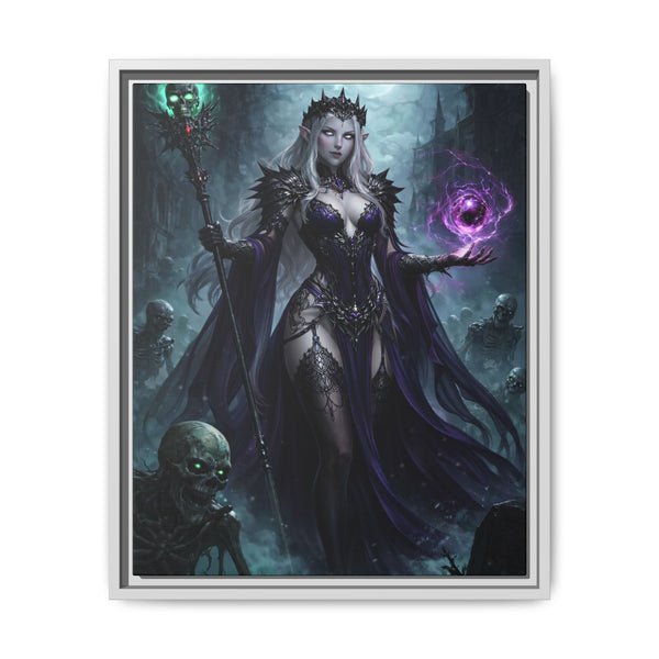 Necromancer Sorceress - Framed Canvas  Fantasy Wall Art