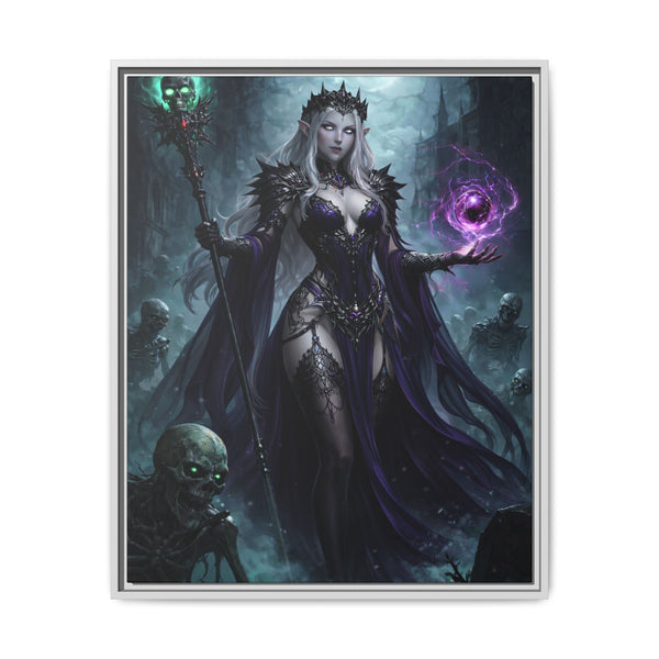 Necromancer Sorceress - Framed Canvas  Fantasy Wall Art