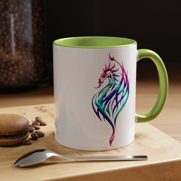 Phoenix Accent Coffee Mug - Fuchsia / Purple / Aqua Ombre - 11oz