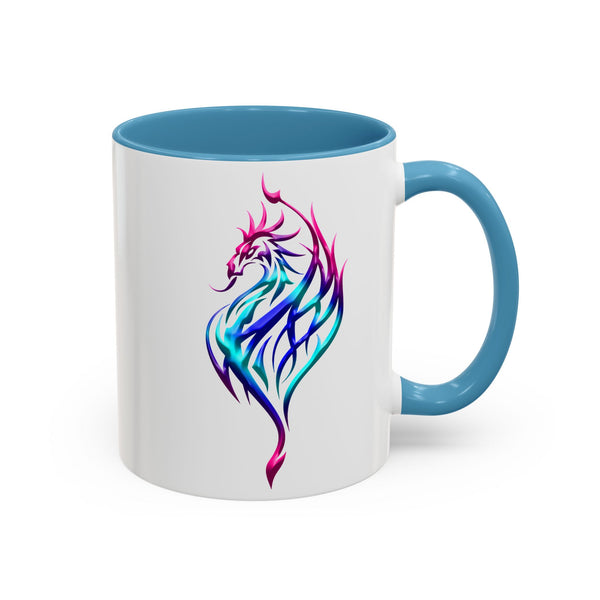 Phoenix Accent Coffee Mug - Fuchsia / Purple / Aqua Ombre - 11oz