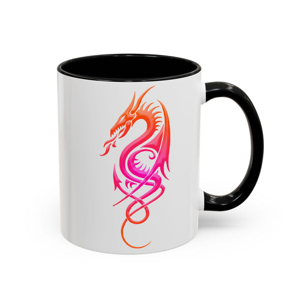 Dragon Accent Coffee Mug – Pink / Orange Ombre