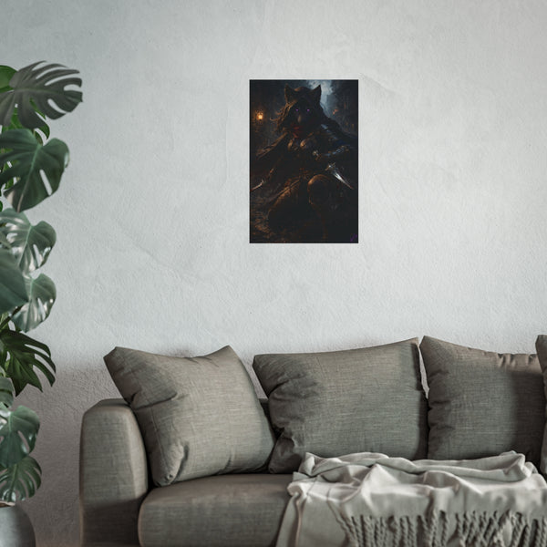 Shadow Wolf Assasin - Fantasy Art Poster