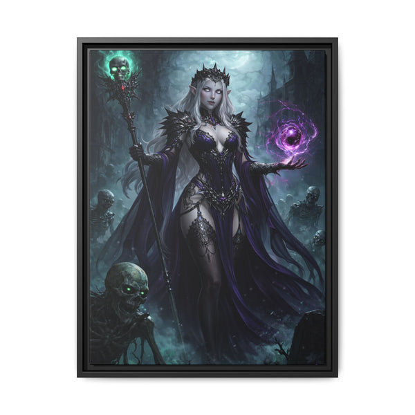 Necromancer Sorceress - Framed Canvas  Fantasy Wall Art