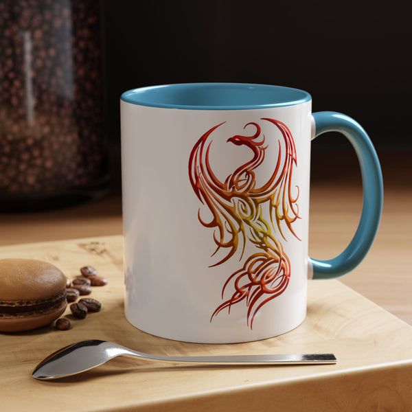 Phoenix Accent Coffee Mug – Red / Orange / Yellow Ombre - 11oz