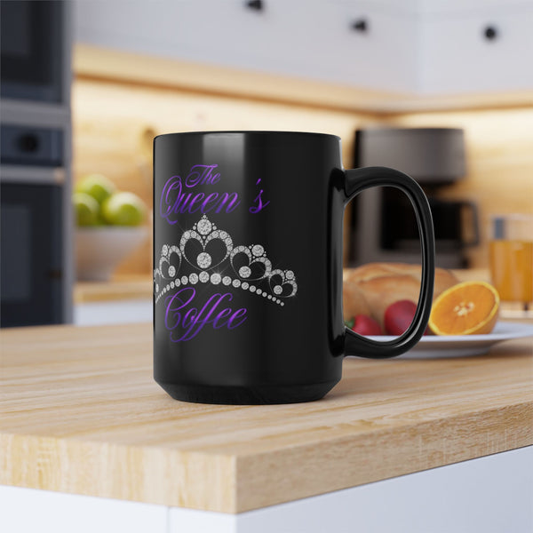 The Queen's Coffee - Royal Purple - 15oz Black Mug