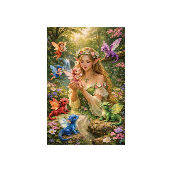 Enchanted Fairy Garden - Fantasy Art Poster