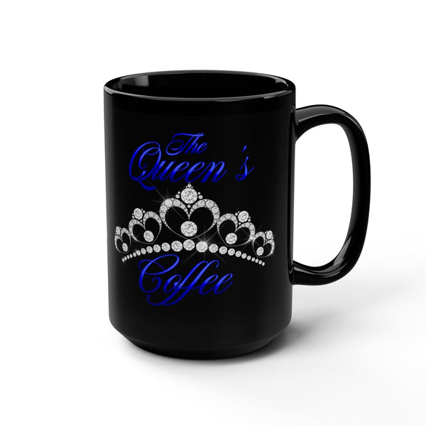 The Queen's Coffee - Royal Blue- 15oz Black Mug