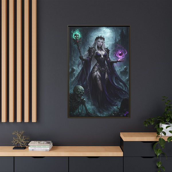 Necromancer Sorceress - Framed Canvas  Fantasy Wall Art