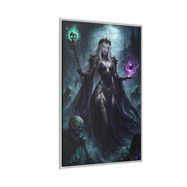 Necromancer Sorceress - Framed Canvas  Fantasy Wall Art