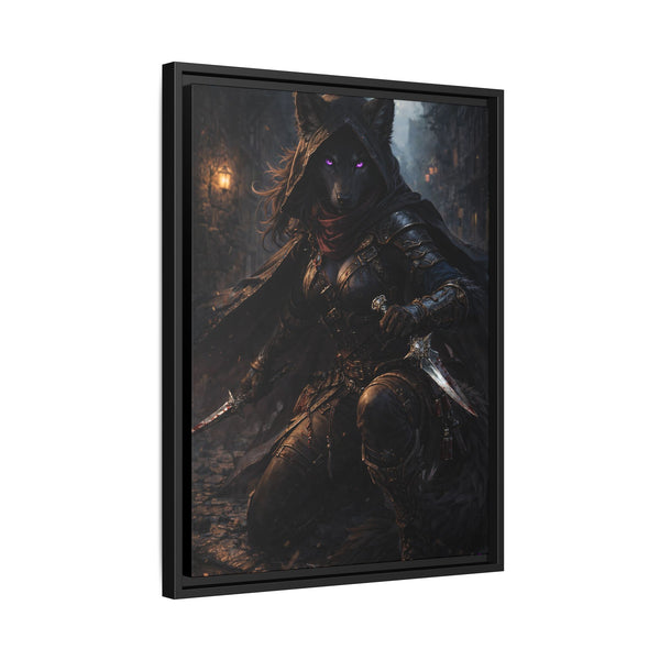 Shadow Wolf Assasin - Framed Canvas  Fantasy Wall Art