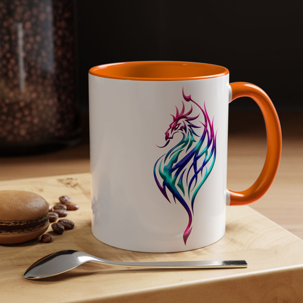 Phoenix Accent Coffee Mug - Fuchsia / Purple / Aqua Ombre - 11oz