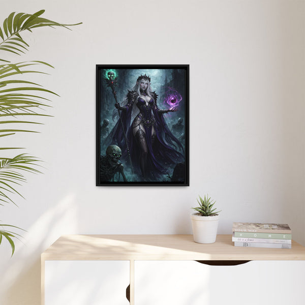 Necromancer Sorceress - Framed Canvas  Fantasy Wall Art