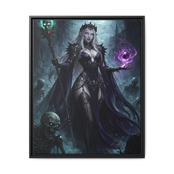 Necromancer Sorceress - Framed Canvas  Fantasy Wall Art
