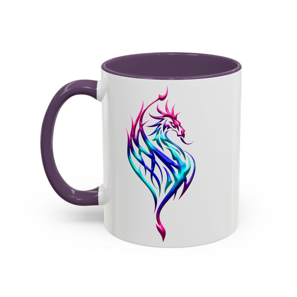 Phoenix Accent Coffee Mug - Fuchsia / Purple / Aqua Ombre - 11oz