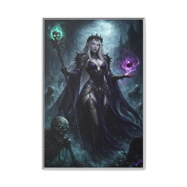 Necromancer Sorceress - Framed Canvas  Fantasy Wall Art