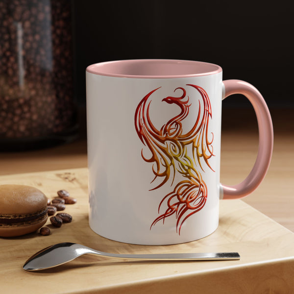 Phoenix Accent Coffee Mug – Red / Orange / Yellow Ombre - 11oz