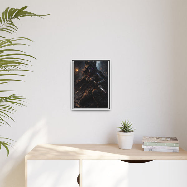 Shadow Wolf Assasin - Framed Canvas  Fantasy Wall Art
