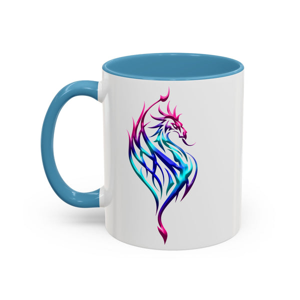 Phoenix Accent Coffee Mug - Fuchsia / Purple / Aqua Ombre - 11oz