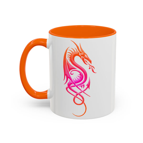 Dragon Accent Coffee Mug – Pink / Orange Ombre