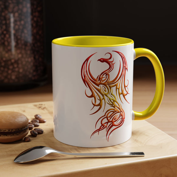 Phoenix Accent Coffee Mug – Red / Orange / Yellow Ombre - 11oz