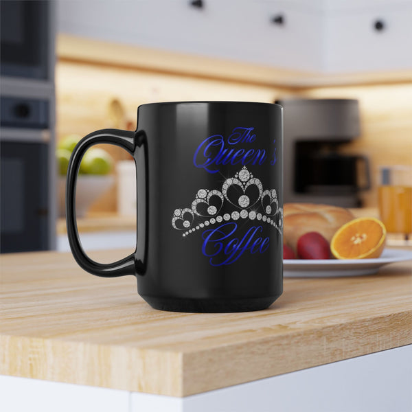 The Queen's Coffee - Royal Blue- 15oz Black Mug
