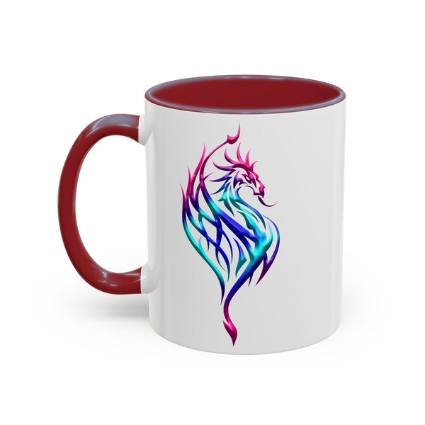 Phoenix Accent Coffee Mug - Fuchsia / Purple / Aqua Ombre - 11oz