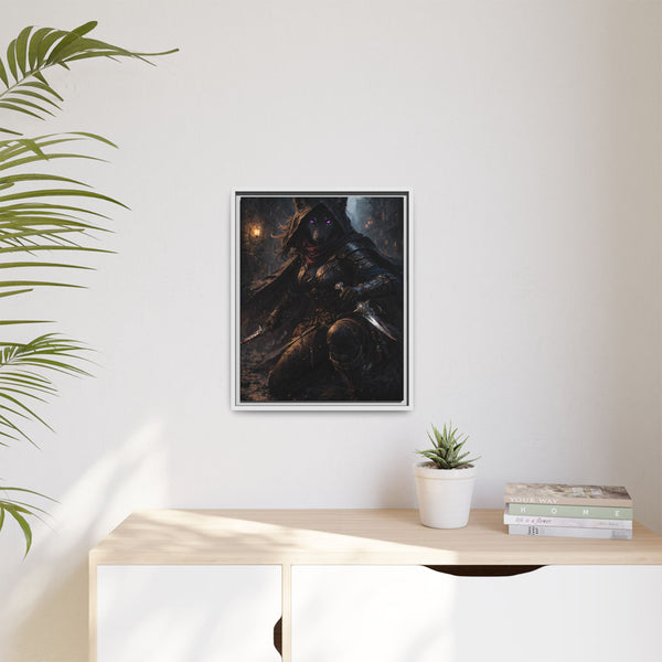 Shadow Wolf Assasin - Framed Canvas  Fantasy Wall Art