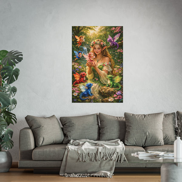 Enchanted Fairy Garden - Fantasy Art Poster