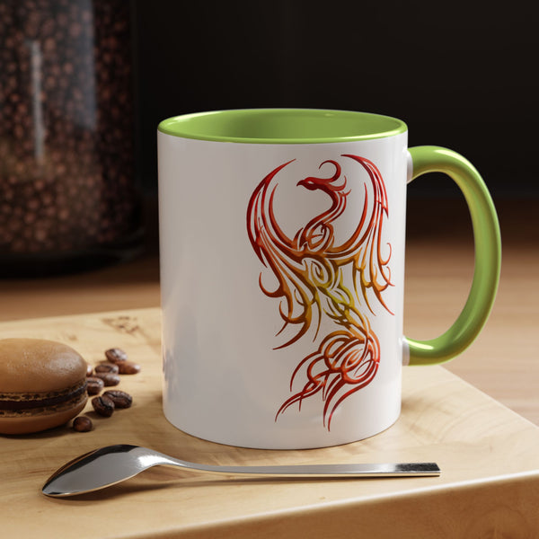 Phoenix Accent Coffee Mug – Red / Orange / Yellow Ombre - 11oz