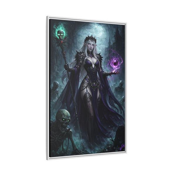 Necromancer Sorceress - Framed Canvas  Fantasy Wall Art