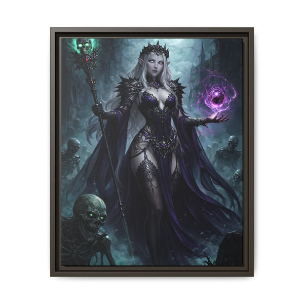 Necromancer Sorceress - Framed Canvas  Fantasy Wall Art
