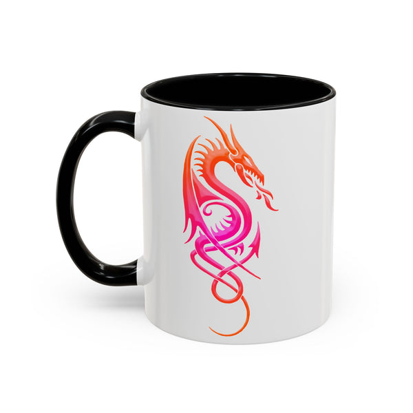 Dragon Accent Coffee Mug – Pink / Orange Ombre
