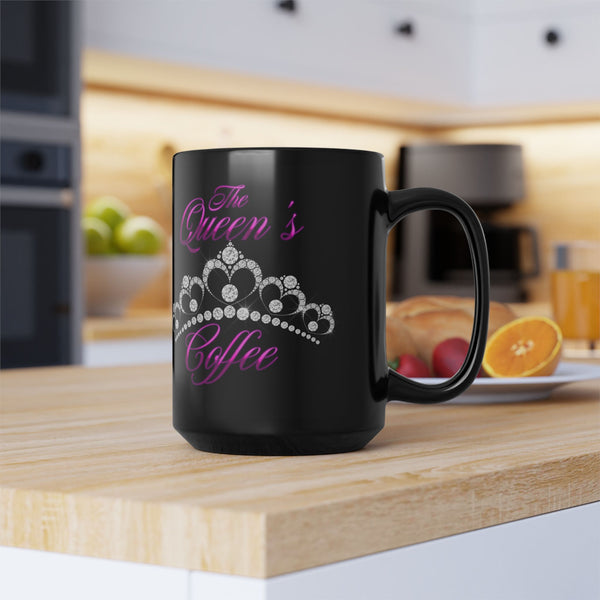 The Queen's Coffee - Royal Pink - 15oz Black Mug