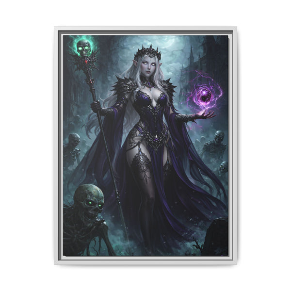Necromancer Sorceress - Framed Canvas  Fantasy Wall Art