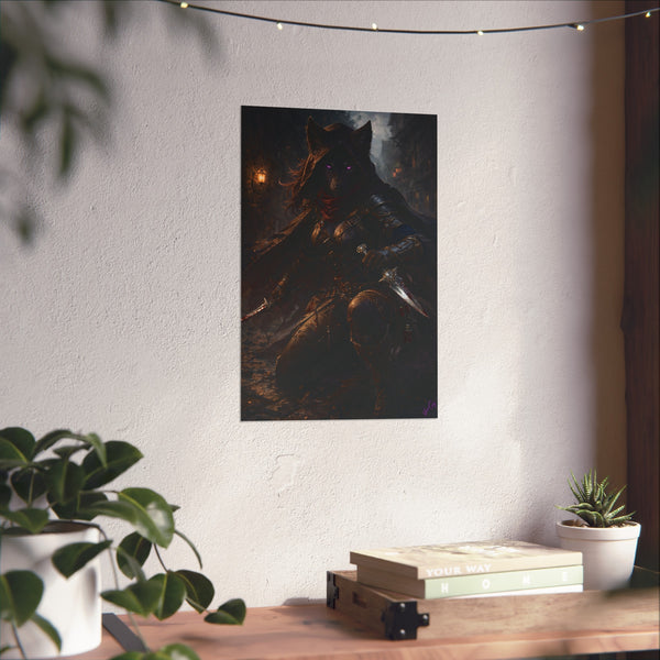 Shadow Wolf Assasin - Fantasy Art Poster