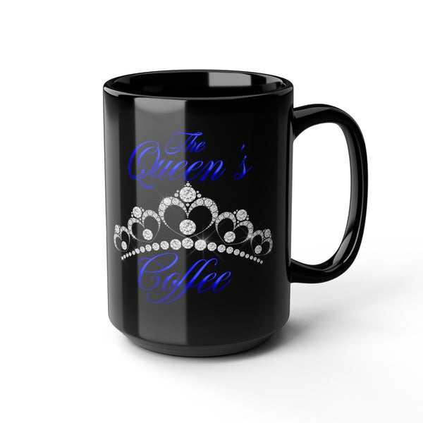 The Queen's Coffee - Royal Blue- 15oz Black Mug