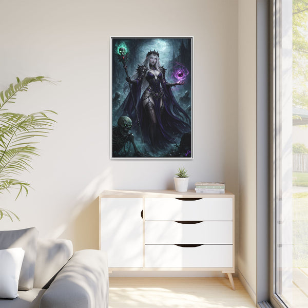 Necromancer Sorceress - Framed Canvas  Fantasy Wall Art
