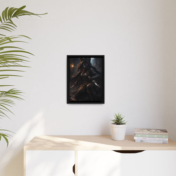 Shadow Wolf Assasin - Framed Canvas  Fantasy Wall Art
