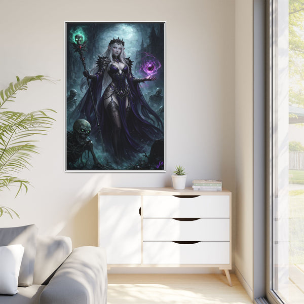 Necromancer Sorceress - Framed Canvas  Fantasy Wall Art