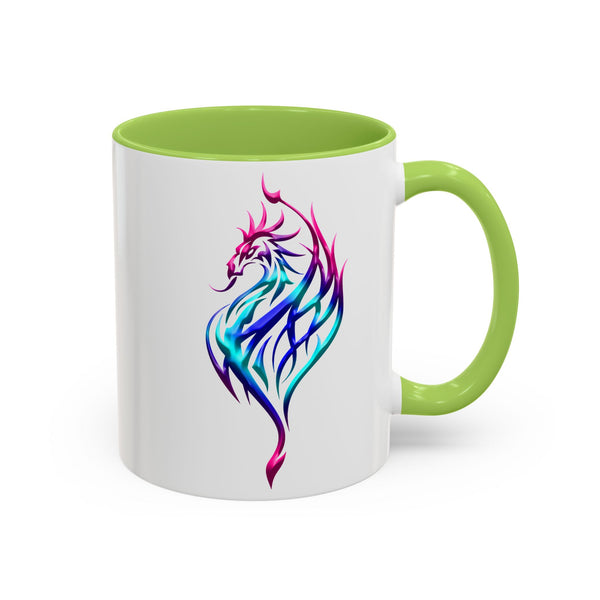 Phoenix Accent Coffee Mug - Fuchsia / Purple / Aqua Ombre - 11oz