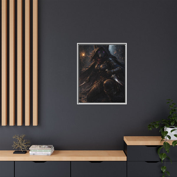 Shadow Wolf Assasin - Framed Canvas  Fantasy Wall Art