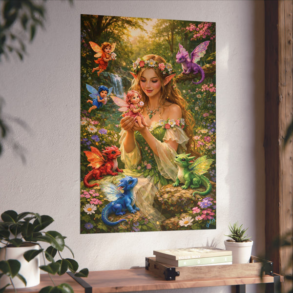 Enchanted Fairy Garden - Fantasy Art Poster